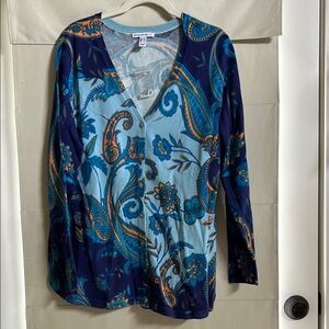 Floral Paisley V-Neck Women Sweater